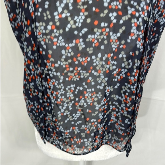 Emporio Armani Geometric Silk Blouse Black/Red Sz 42 / US 6 - Picture 6 of 12